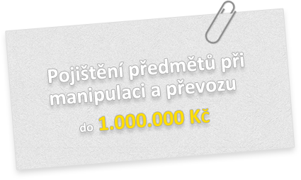 pojištění předmětů při manipulaci a převozu do 1.000.000 Kč